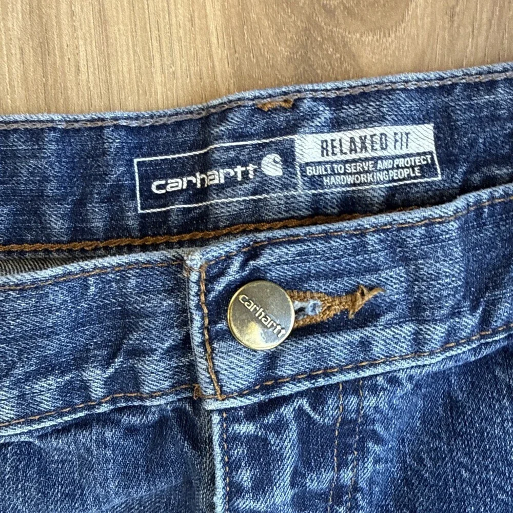 Carhartt MENS Relaxed Fit Cotton Denim Medium Wash Blue Jeans SIZE 38W x 30L